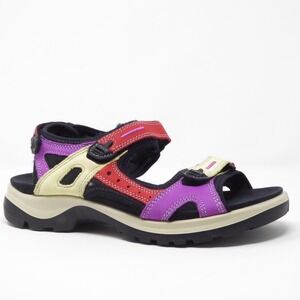 ECCO Womens Yucatan Offroad Multicolor Sport Sandals Red Purple 9-9.5 / 40